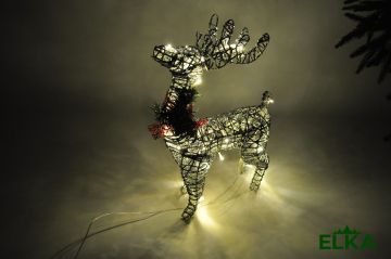Олень LED 50 см серебро