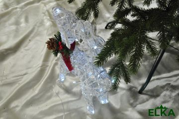 Олень LED 40 см серебро