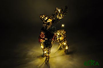 Олень LED 30 см золотой