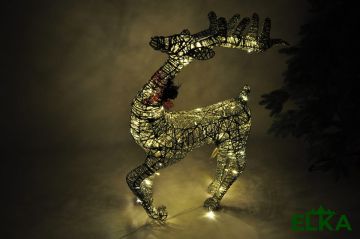 Олень LED 85 см серебро