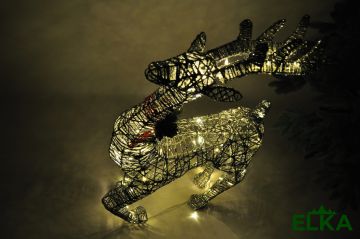 Олень LED 85 см серебро