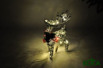 Олень LED 30 см серебро