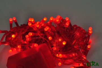 Гирлянда 100 LED красный 6 м