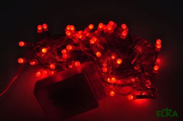 Гирлянда 100 LED красный 6 м