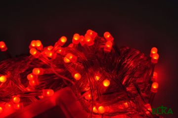Гирлянда 100 LED красный 6 м