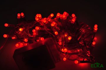 Гирлянда 100 LED красный 6 м