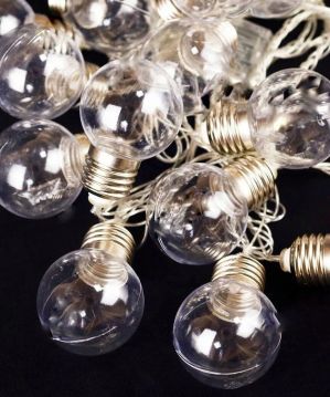 Гирлянда ретро лампочки прозрачные 40 мм 20 LED 7 м с переходником