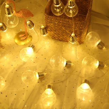 Гирлянда ретро лампочки прозрачные 40 мм 20 LED 7 м с переходником