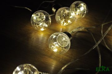 Гирлянда лампочки роса 40 мм 5 м 50 LED теплый белый