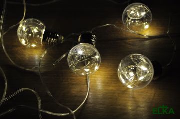 Гирлянда лампочки роса 40 мм 5 м 50 LED теплый белый