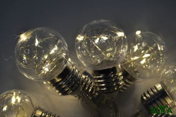Гирлянда лампочки роса 40 мм 5 м 50 LED теплый белый