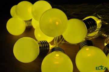 Гирлянда лампочки матовые 50 мм 20 LED 7 м с переходником