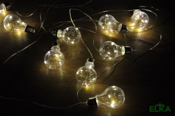 Гирлянда лампочки роса 60 мм 5 м 50 LED теплый белый