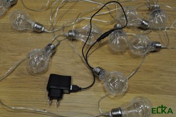 Гирлянда лампочки роса 60 мм 5 м 50 LED теплый белый