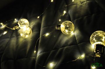 Гирлянда лампочки роса 50 мм 5 м 50 LED теплый белый