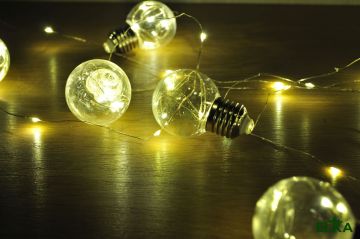 Гирлянда лампочки роса 50 мм 5 м 50 LED теплый белый