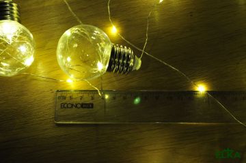 Гирлянда лампочки роса 50 мм 5 м 50 LED теплый белый